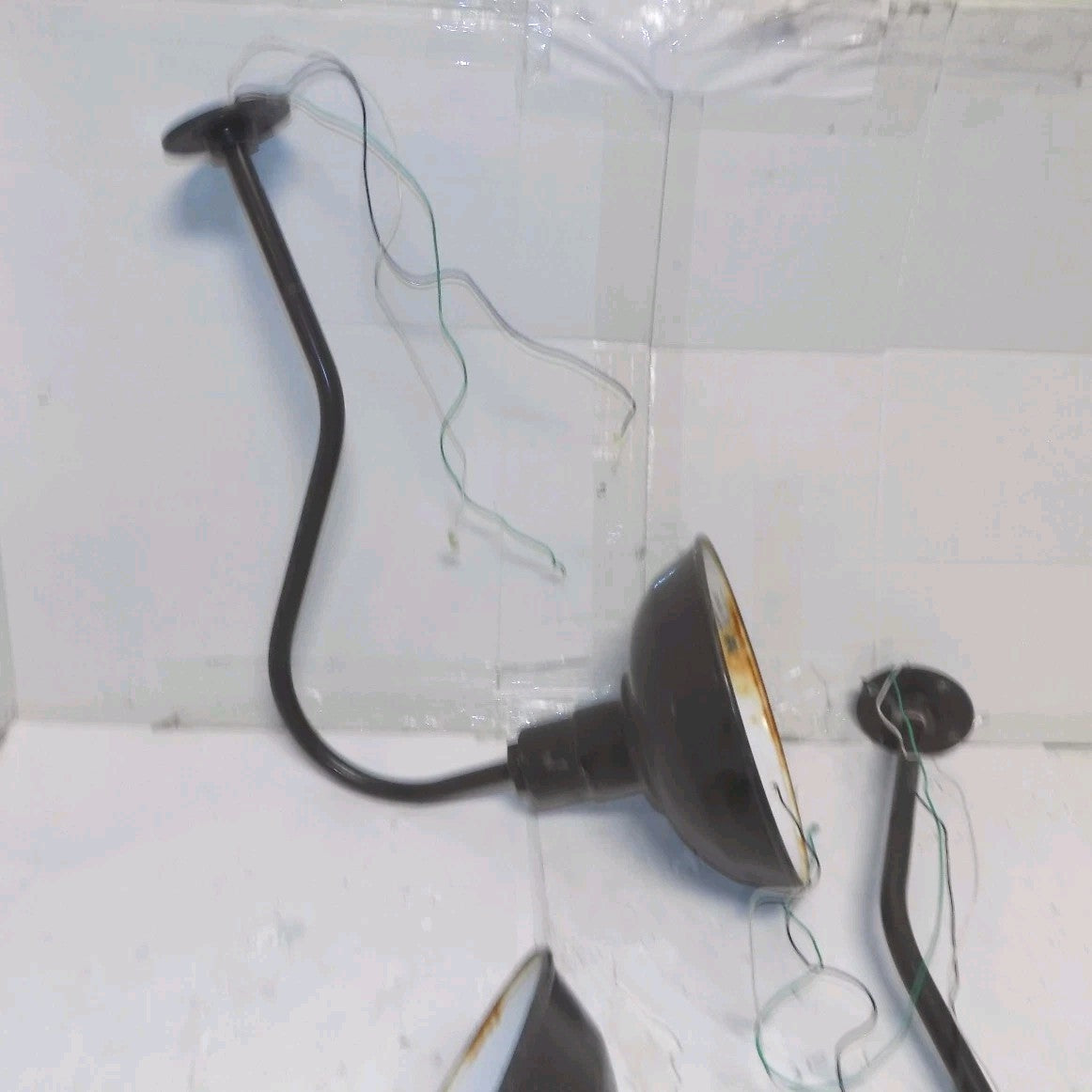 Pair of 32 inch Industrial Lights Gooseneck Barn Lights Steel Lighting Company