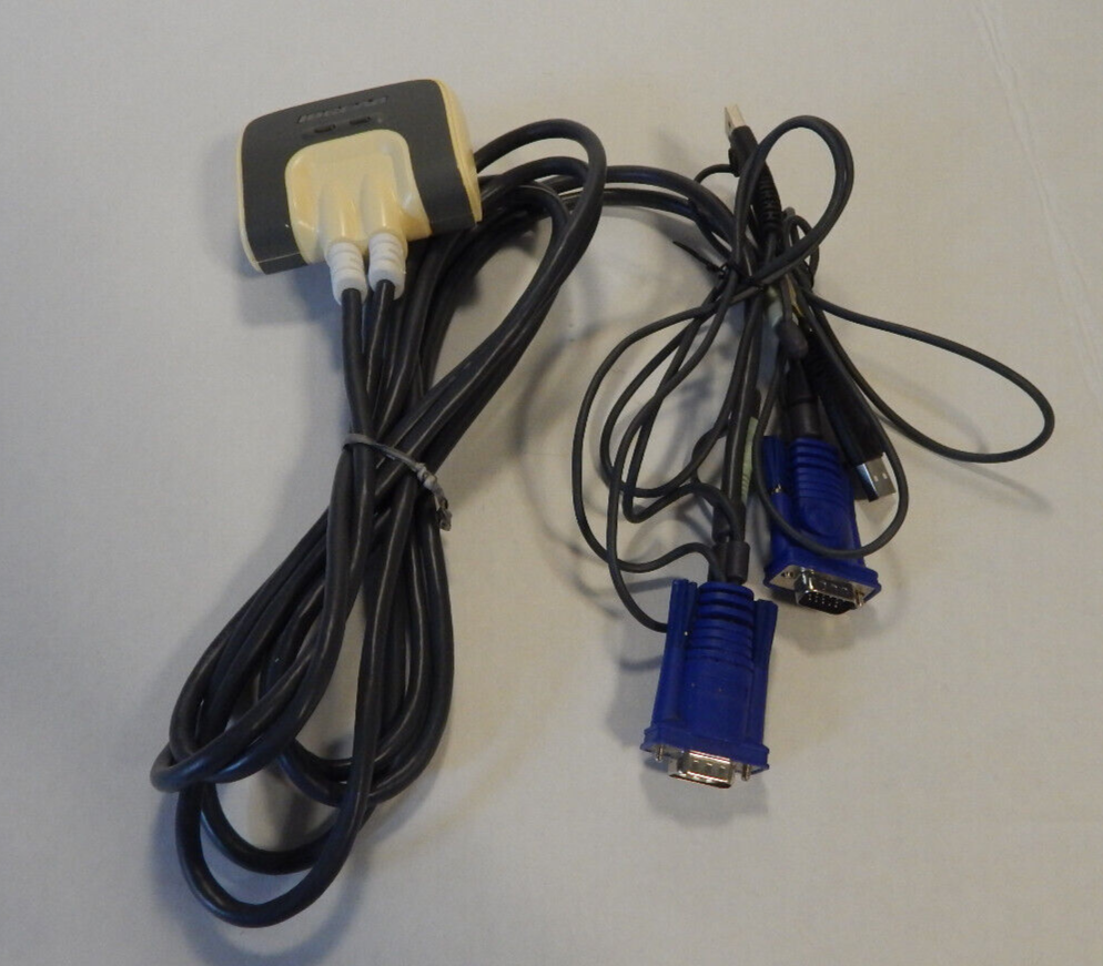 IOGEAR GC-S632U MiniView Micro USB PLUS KVM Switch With Cables