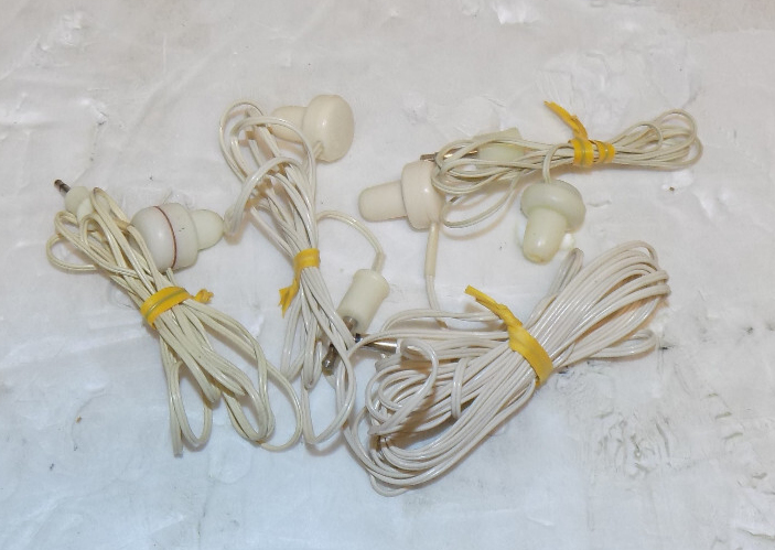 Set of 4 Vintage Transistor Radio Earphones 3.5mm