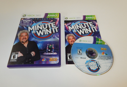 XBOX 360 Minute To Win It Featuring Guy Fieri Kinect Video Game NTSC