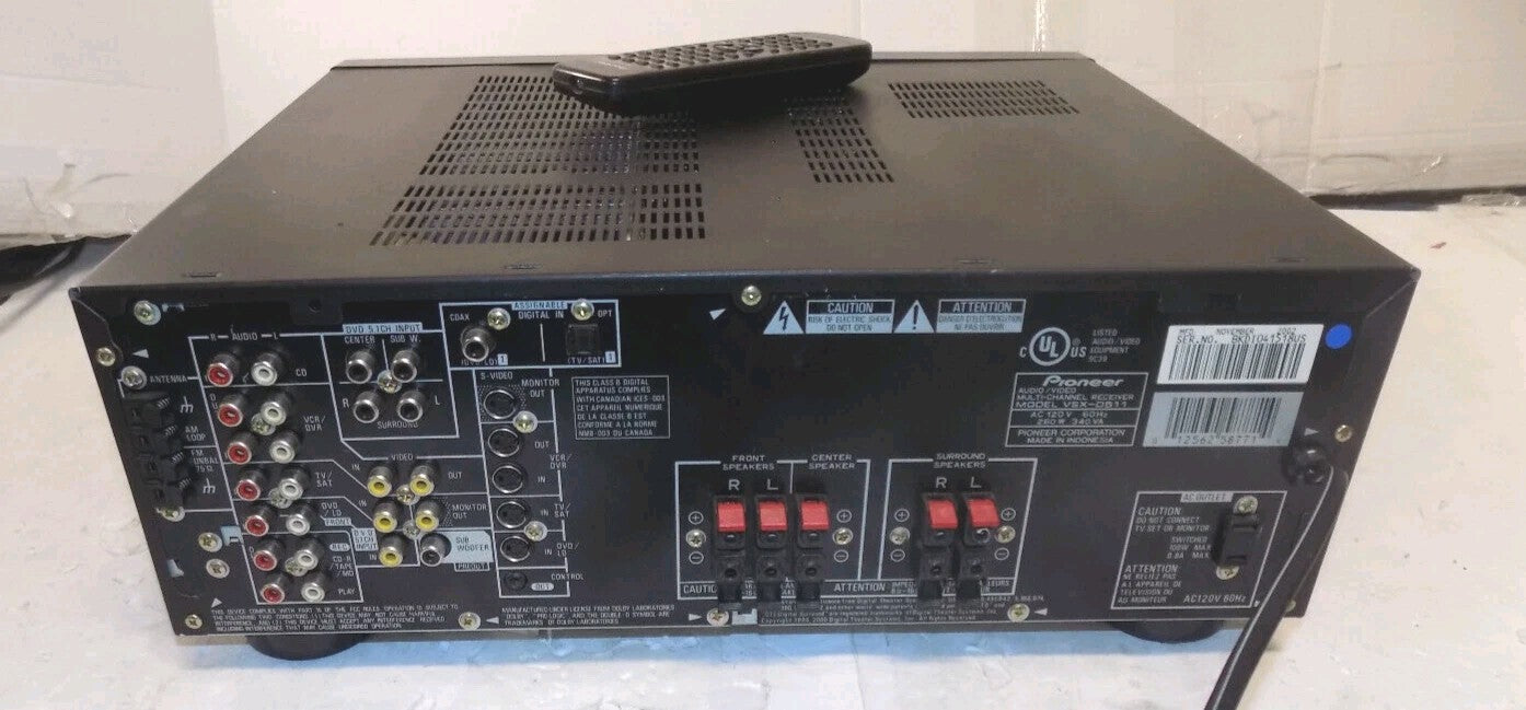 Pioneer VSX-D511 5.1 Dolby Digital DTS Stereo Receiver with Remote Bundle