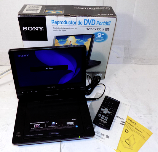 Sony Portable DVD Player Model DVP-FX930 9" Widescreen with Accessories