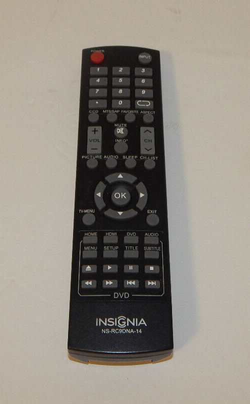 Insignia TV DVD combo Remote NS-RC9DNA-14 Missing Back IR Tested Works
