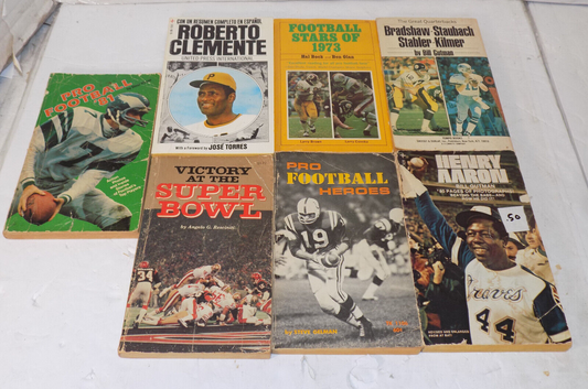 Lot of 7 Vintage Sports Stars Paperback Books Football Baseball