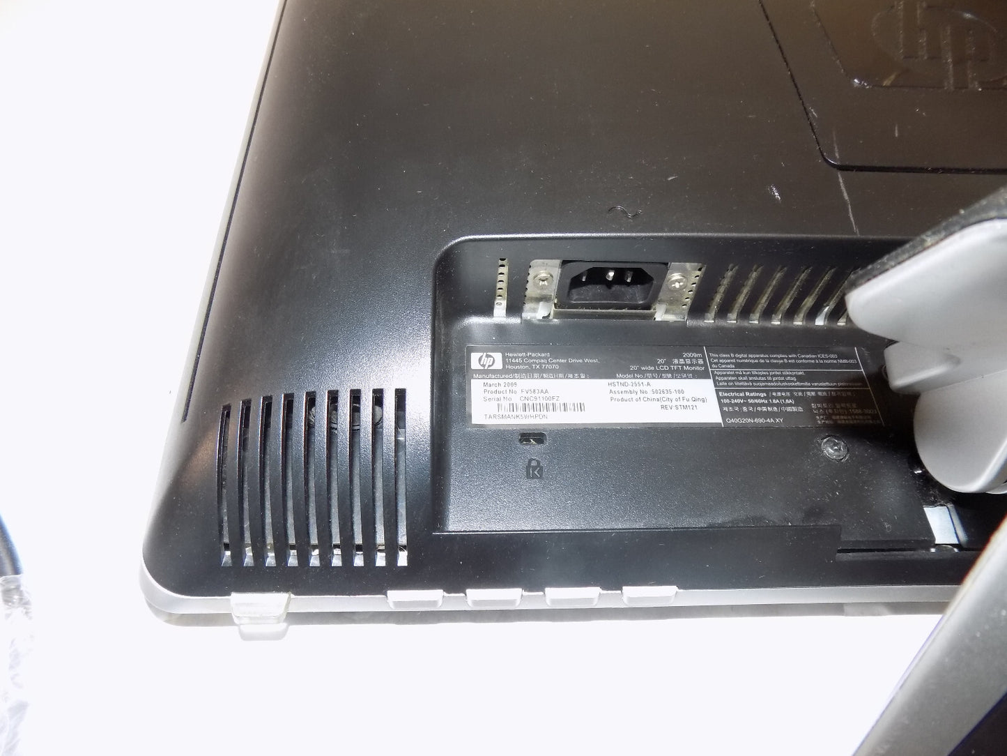 HP 2009m 20" HP 16:9 Widescreen LCD Computer Monitor VGA Input
