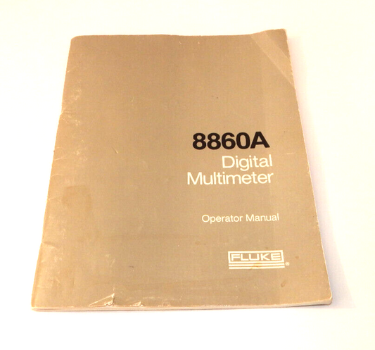 8860A Digital Multimeter Operator Manual