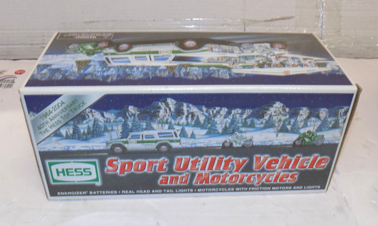 Hess Toy Truck 2004 Sport Utility Vehicle and Motorcycles 40th Anniversary NEW