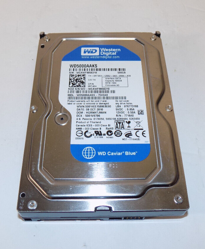 Western Digital WD5000AAKS 500GB 3.5" SATA Hard Disk Drive