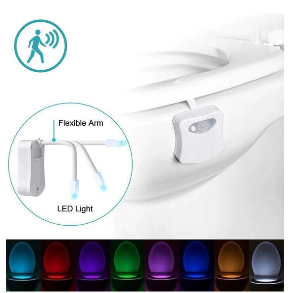Motion Sensor Activated LED 16 Colors Changing Toilet Night Light