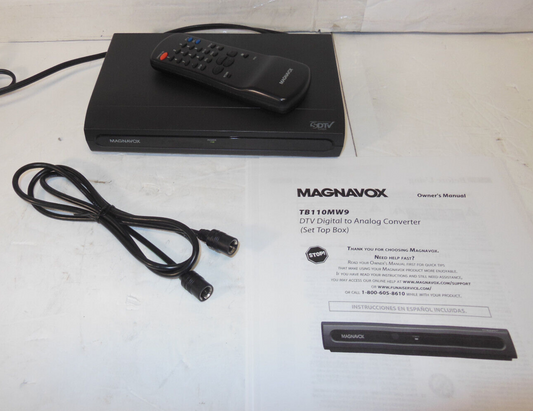 Magnavox TB110mw9 DTV Digital TV Converter Box with Remote Control and Manual