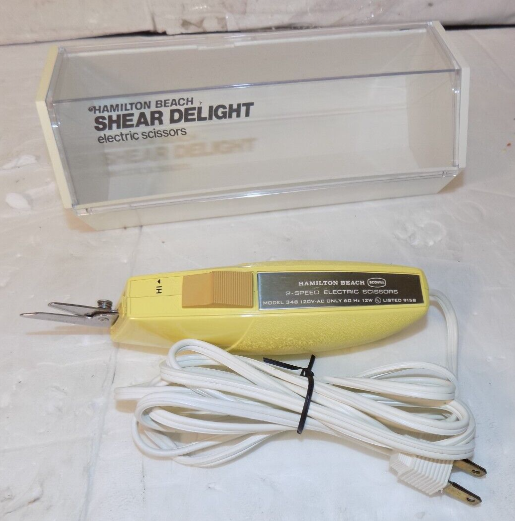 Hamilton Beach Shear Delight Model 348 2 Speed Electric Scissors with Case