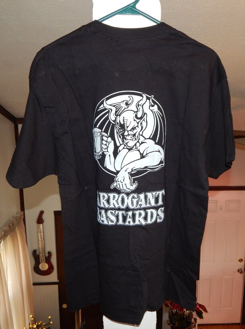 Arrogant Bastards Ale T-Shirt Mens Large Black Short Sleeve