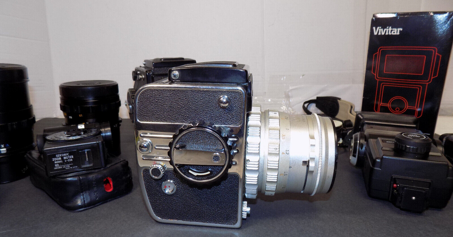 Kowa Super 66 Kowa Six 120 Film SLR Cameras w/ Lenses Bag and Accessories