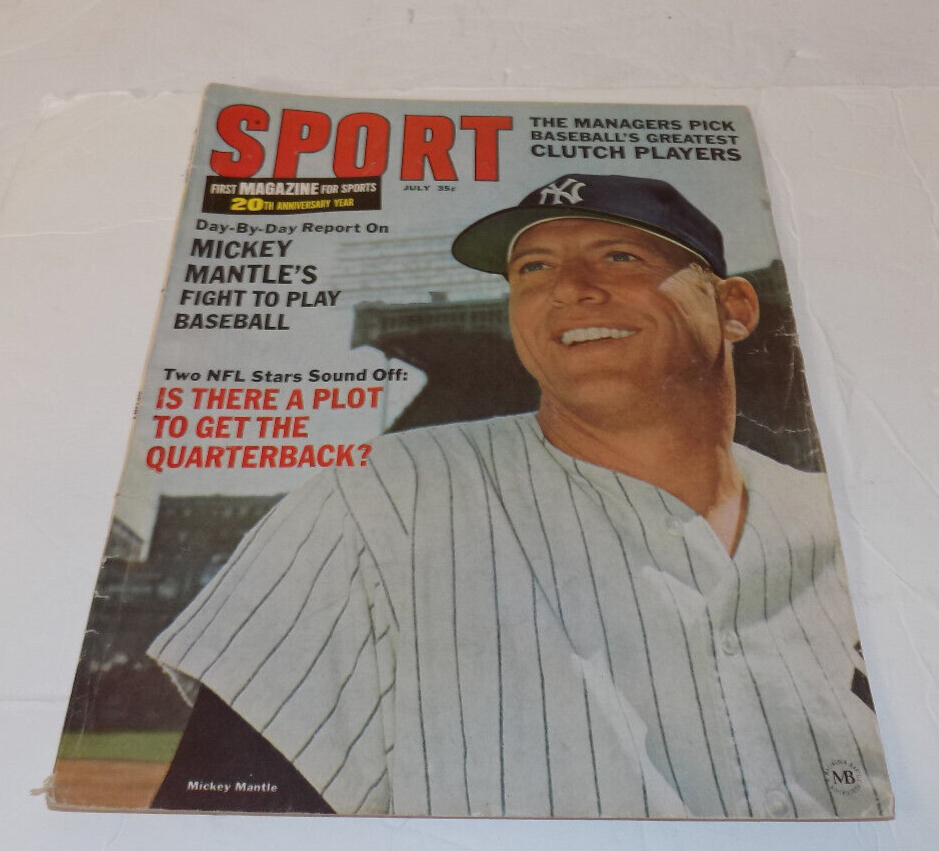 SPORT Magazine July 1966 Mickey Mantle New York Yankees 20th Anniversary Year