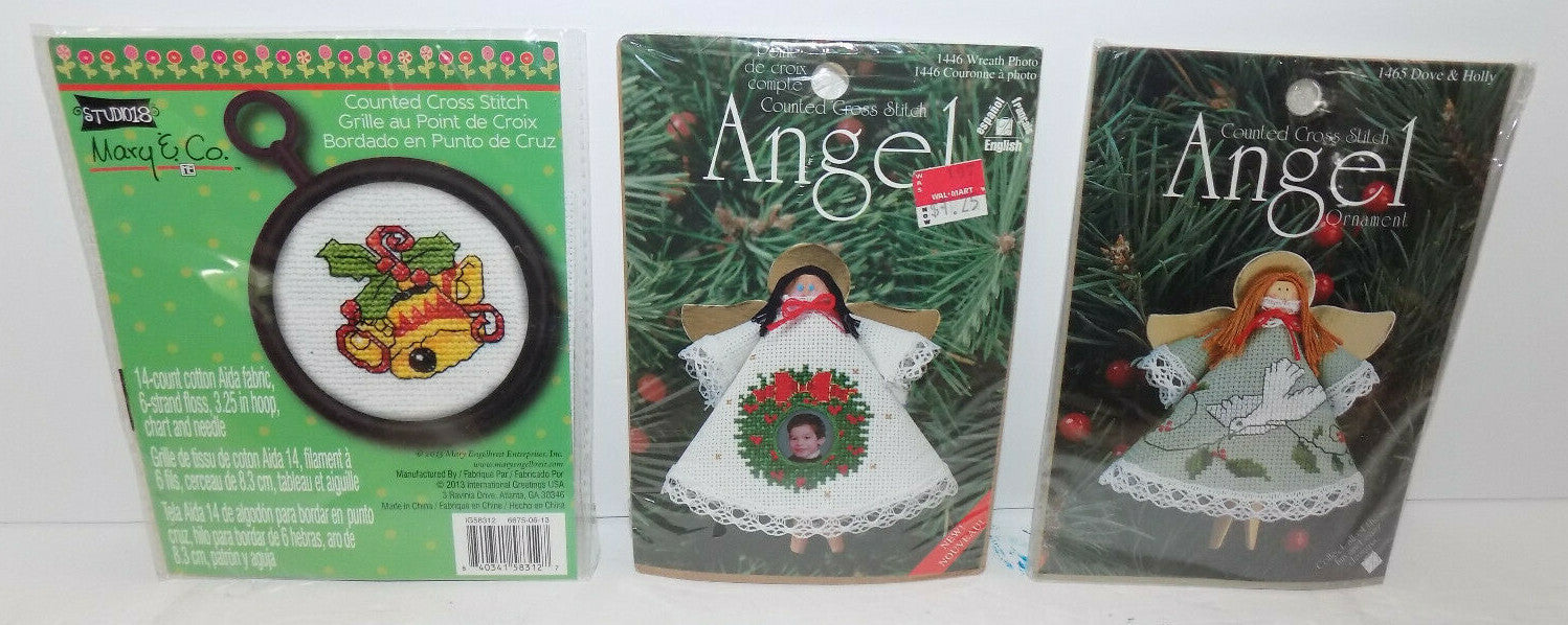 Angel Christmas Ornaments Counted Cross Stitch New