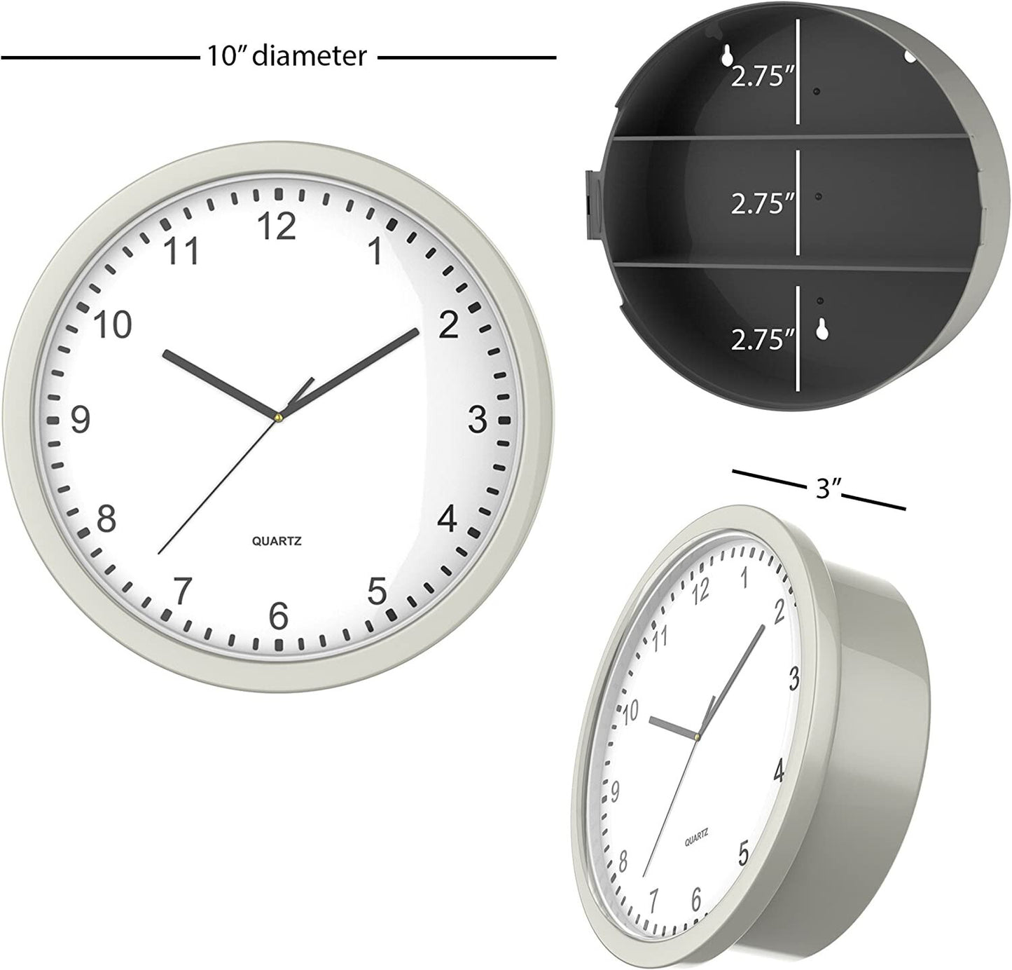 Wall Clock Safe Hide Valuables Stash Jewelry Cash Key Security