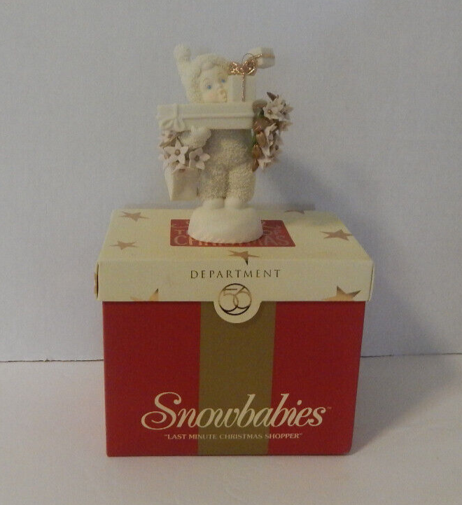 Snowbabies Last Minute Christmas Shopper Figurine Dept 56 2003