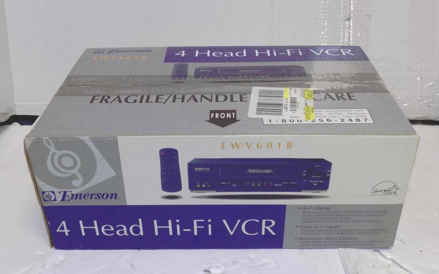 New Emerson EWV601 Hi Fi VHS VCR Vhs Player HDMI Adapter Included