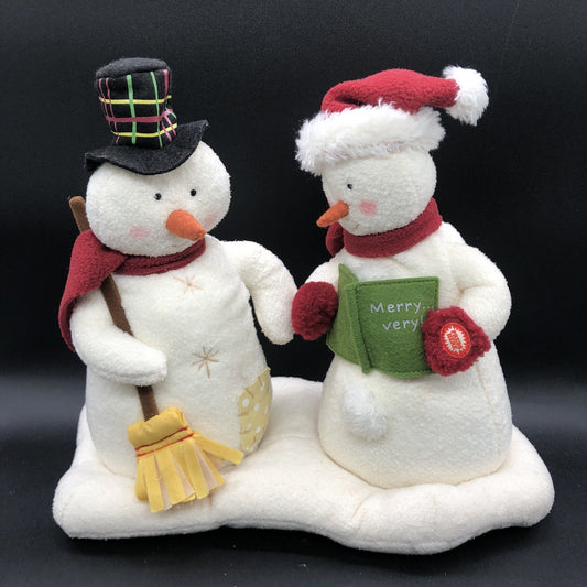 Hallmark Jingle Pals Mr & Mrs Snowman Animated Singing Caroling Plush 2003