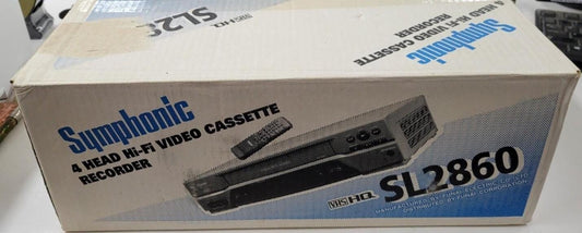 New in Box Symphonic SL2860 4 Head Hi-Fi VHS VCR Vhs Player with HDMI Adapter