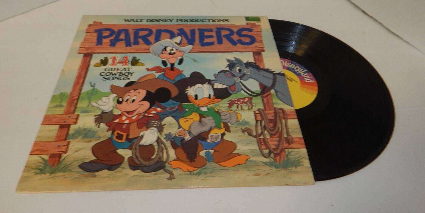 Walt Disney Productions Pardners 14 Great Cowboy Songs LP Vinyl Record Album '80