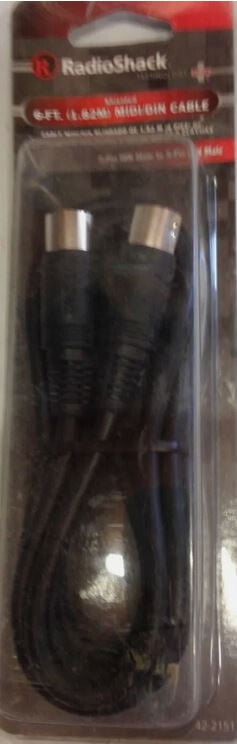 RadioShack 6-FT 1.82 M MIDI / DIN Cable 5-Pin DIN Male To Male 42-2151 NEW