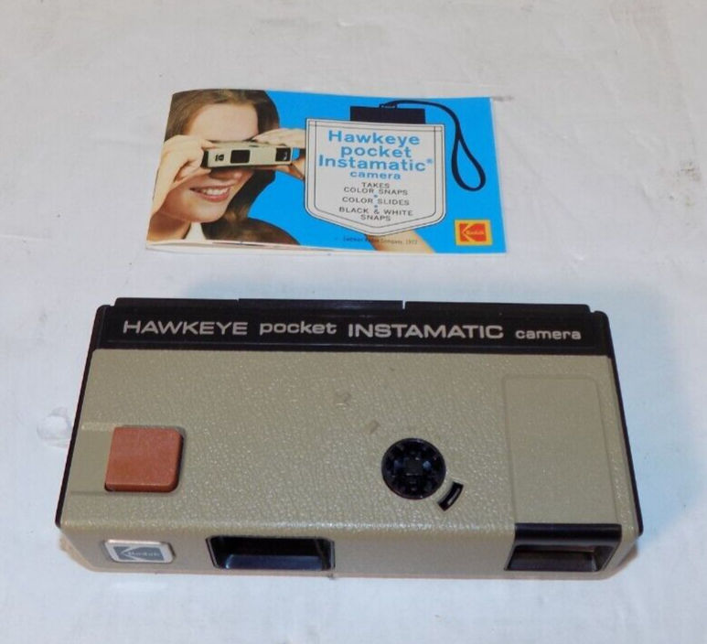 Vintage 1972 Kodak Hawkeye Pocket Instamatic 110 Film Camera with Manual