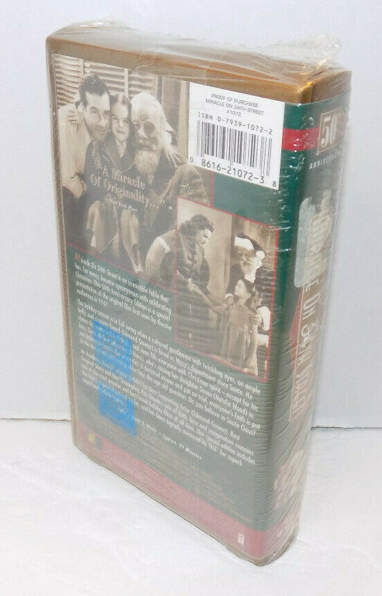 Miracle On 34th Street VHS Tape New Sealed 50th Anniversary 1947 Sealed