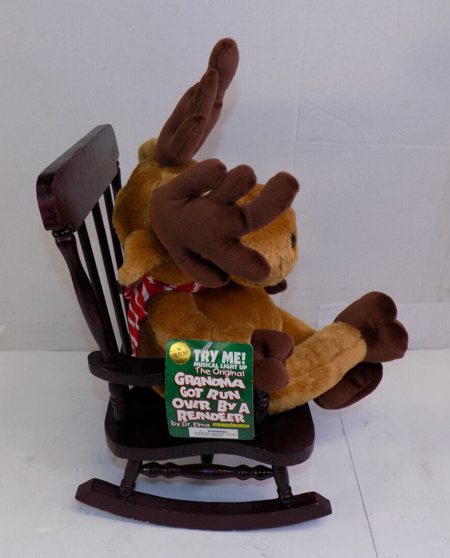 Vtg DanDee Rocking Christmas Reindeer Sings Grandma Got Run Over By A Reindeer