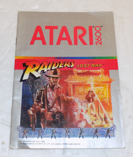 Atari 2600 Raiders Of The Lost Ark Video Game Instruction Manual Booklet 1982