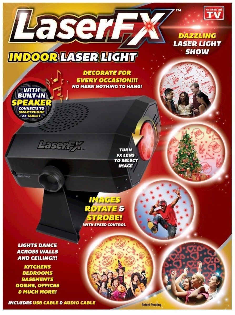 LaserFX Indoor Laser Light Party Light Holiday Christmas Projection Light