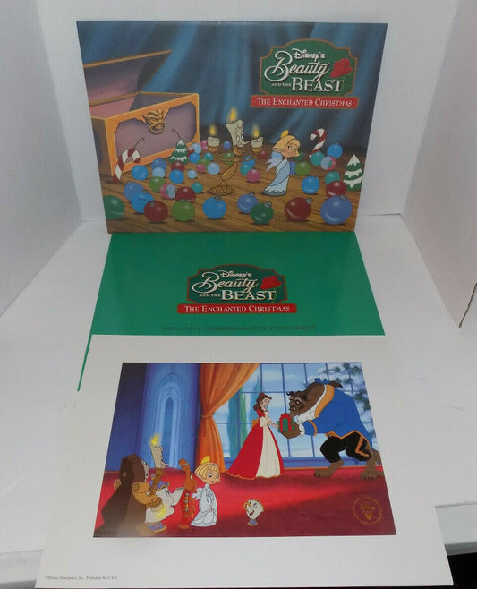Disney's Beauty And The Beast The Enchanted Christmas Commemorative Lithograph