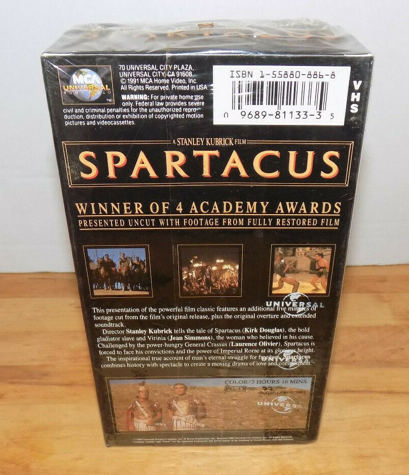 Spartacus 1991 VHS Box Set 2 Tapes Kirk Douglas New Sealed
