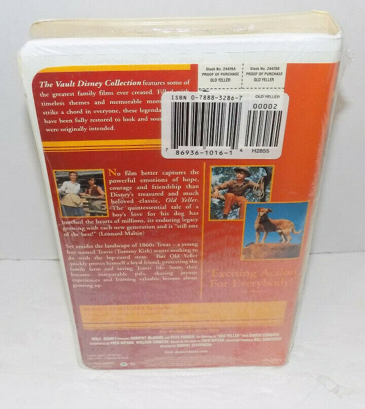 New Sealed VHS Tape Vault Disney Collection Old Yeller VHS Clamshell Case