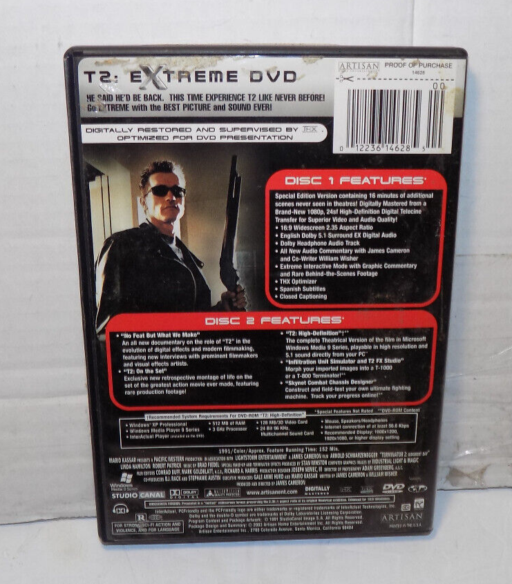 Terminator 2 Judgement Day T2 The Extreme DVD Edition 2003