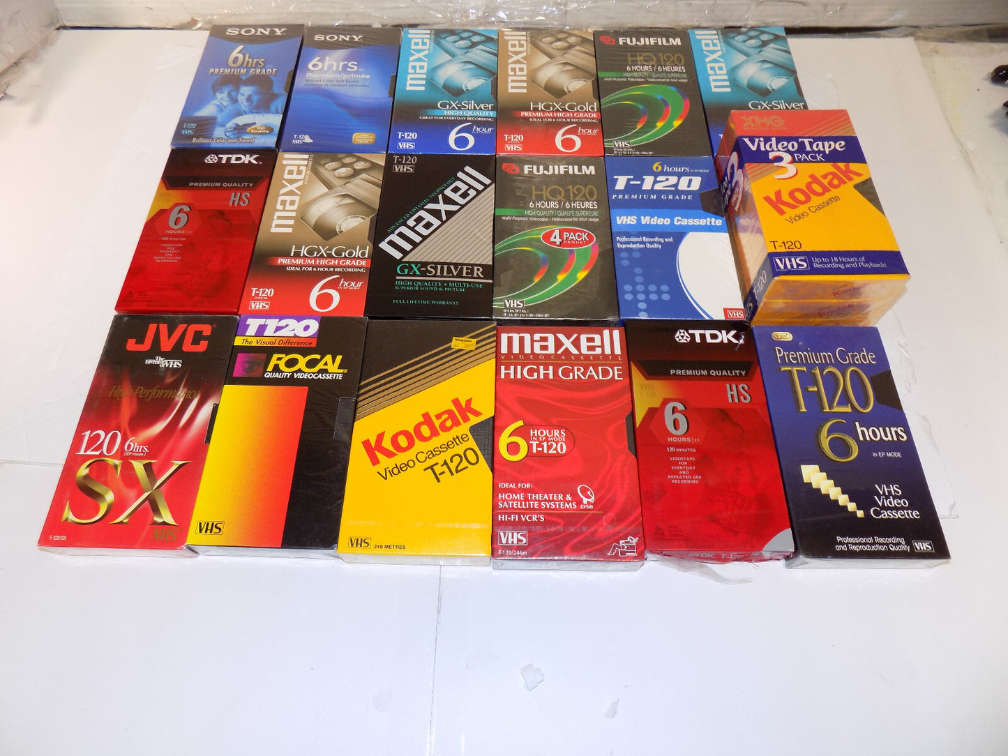 Lot Of 20 Various VHS T-120 6 Hour VCR Blank Video Tapes NEW SEALED Most Premium