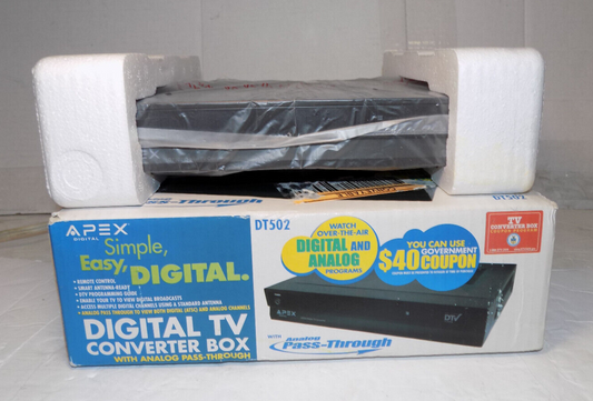 Apex Digital TV Converter Box Model DT502 New in Box