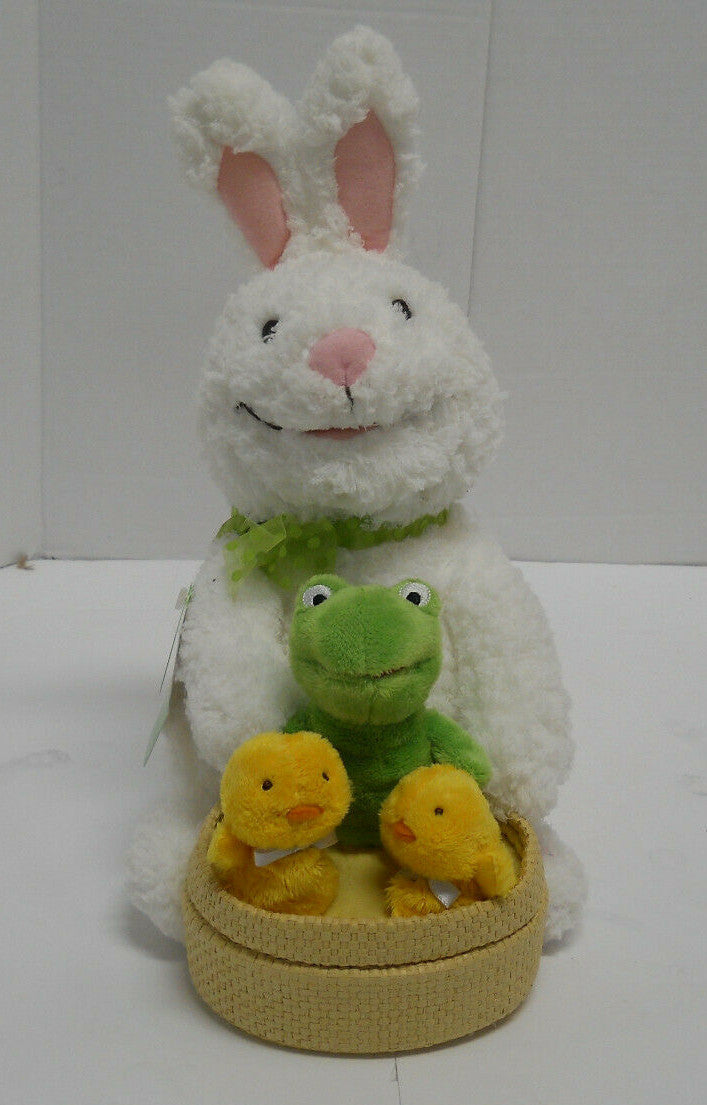 Animated Spring Easter Quartet Plush "At The Hop" Bunny Frog Chicks 12" Hallmark