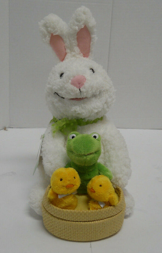 Animated Spring Easter Quartet Plush "At The Hop" Bunny Frog Chicks 12" Hallmark