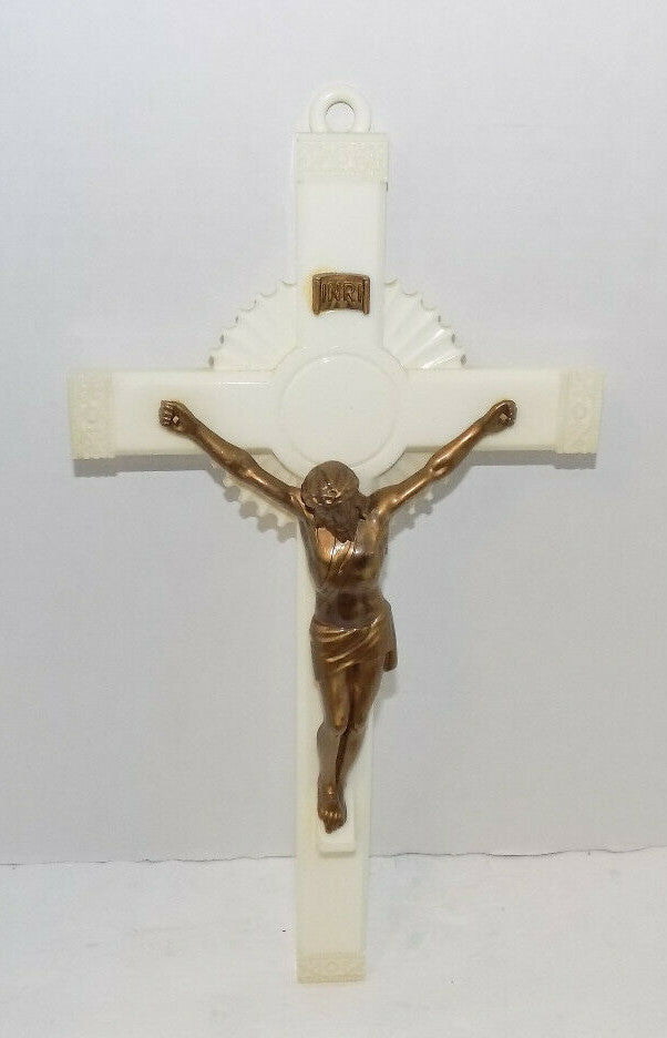 Vintage Catholic INRI Plastic Crucifix 12"
