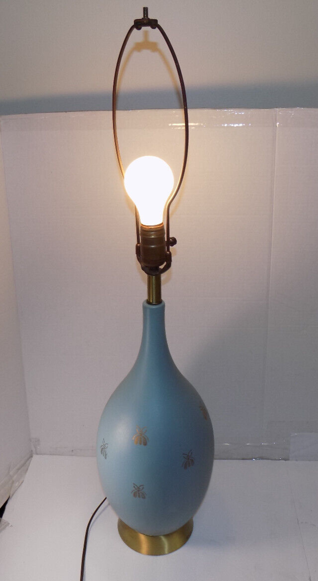 Vintage Ceramic Lamp Works No Shade 32"