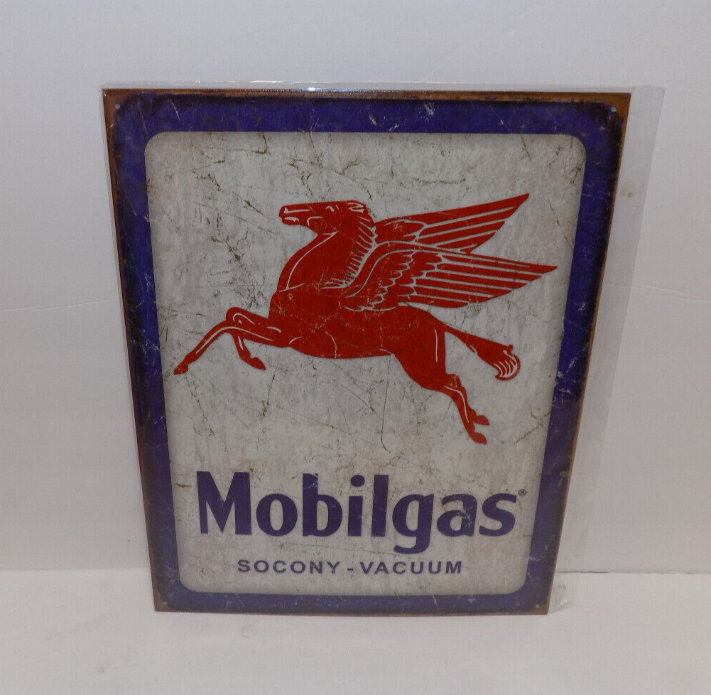 Mobil Mobilgas Pegasus Oil Gas Socony Vacuum Metal Tin Sign Reproduction