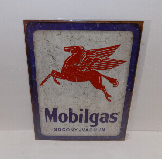 Mobil Mobilgas Pegasus Oil Gas Socony Vacuum Metal Tin Sign Reproduction