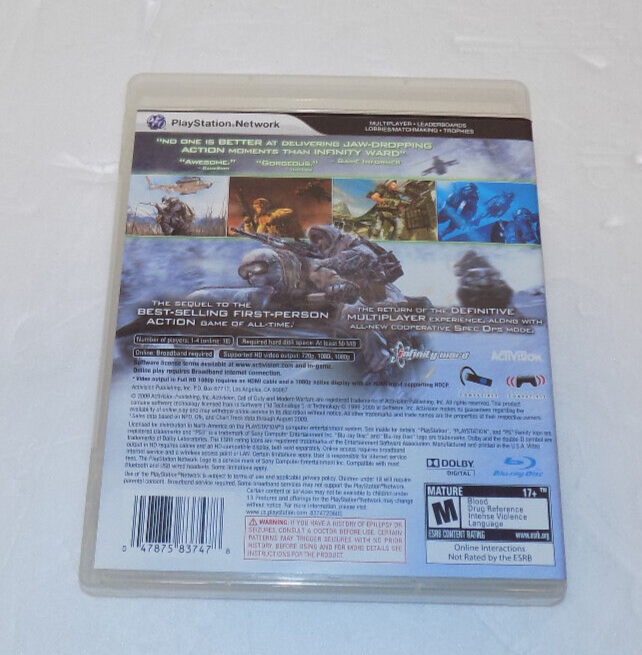 PlayStation 3 PS3 Call of Duty Modern Warfare 2 MW2 Video Game