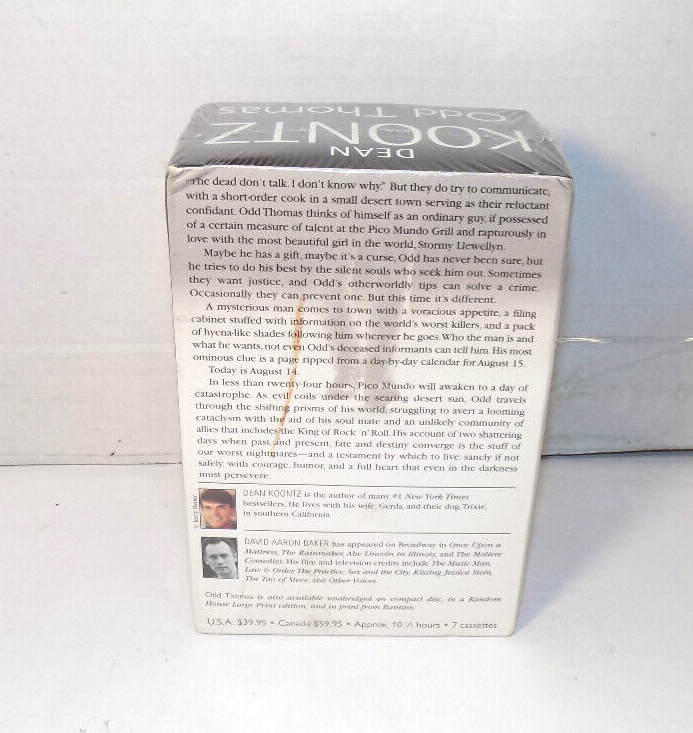 Odd Thomas A Novel by Dean Koontz Audiobook Unabridged 7 Cassettes Sealed