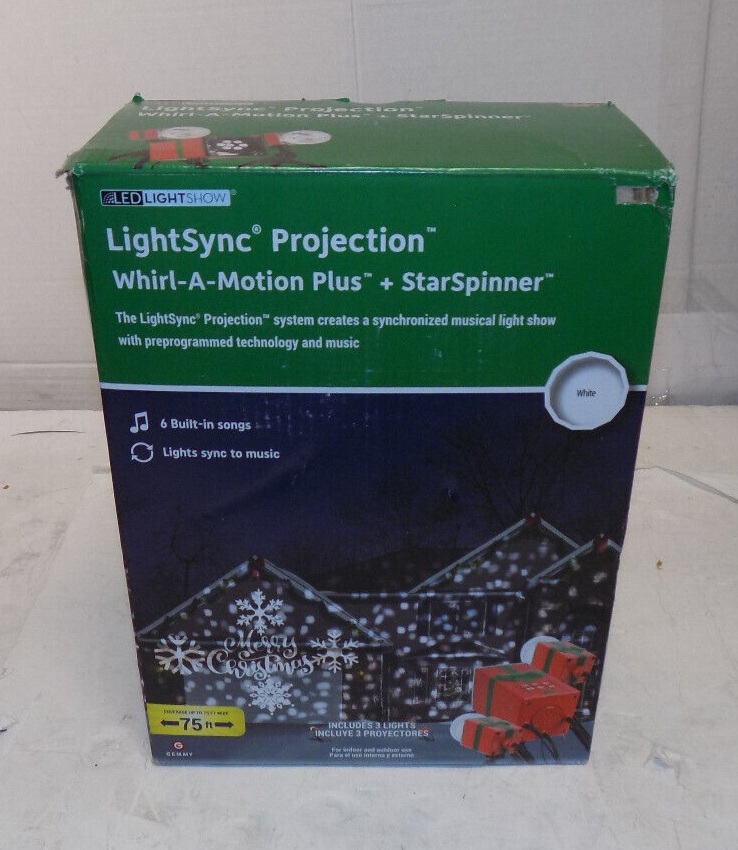 LightSync Projection Whirl-A-Motion Plus + StarSpinner Lightshow Open Box