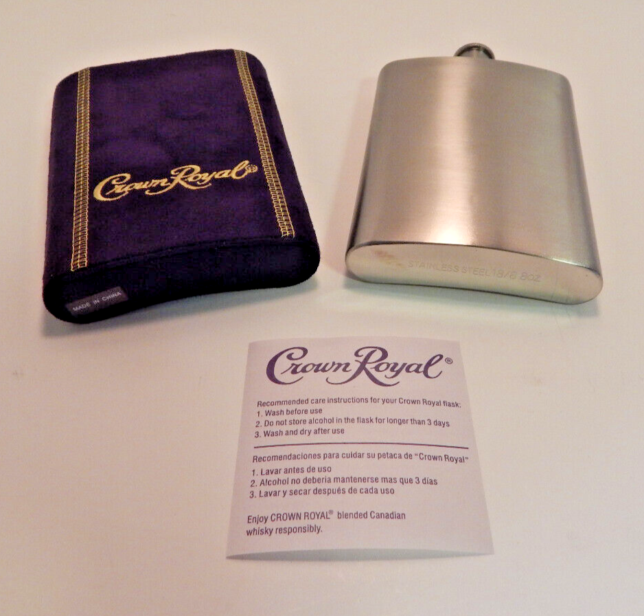 Crown Royal 8oz Stainless Steel 18/8 Flask