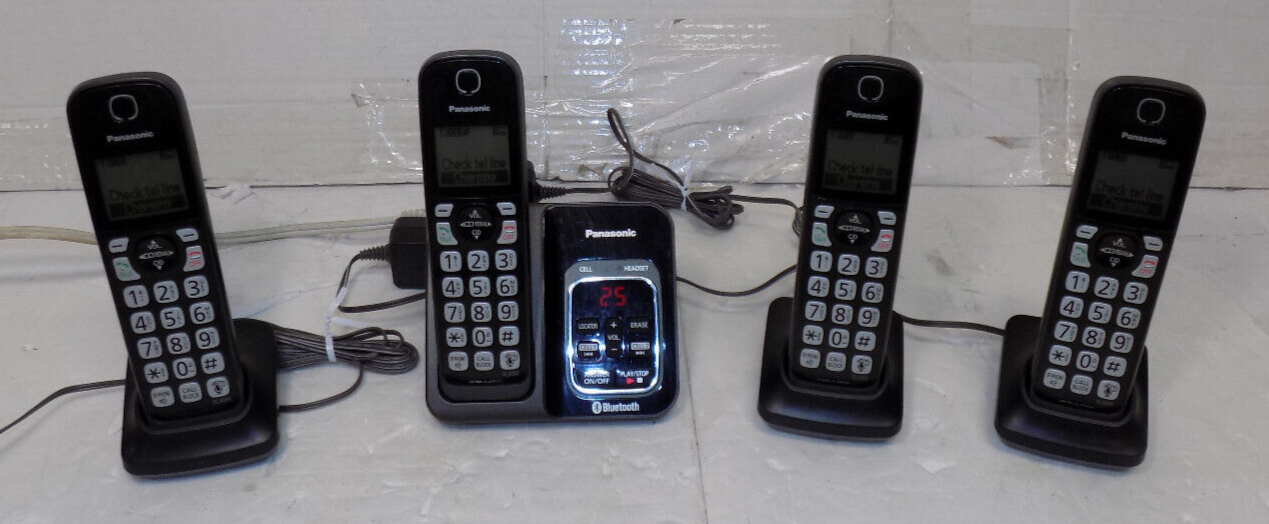 Panasonic KX-TGD560 Link2Cell Cordless Phone System With Bluetooth 4 Handsets