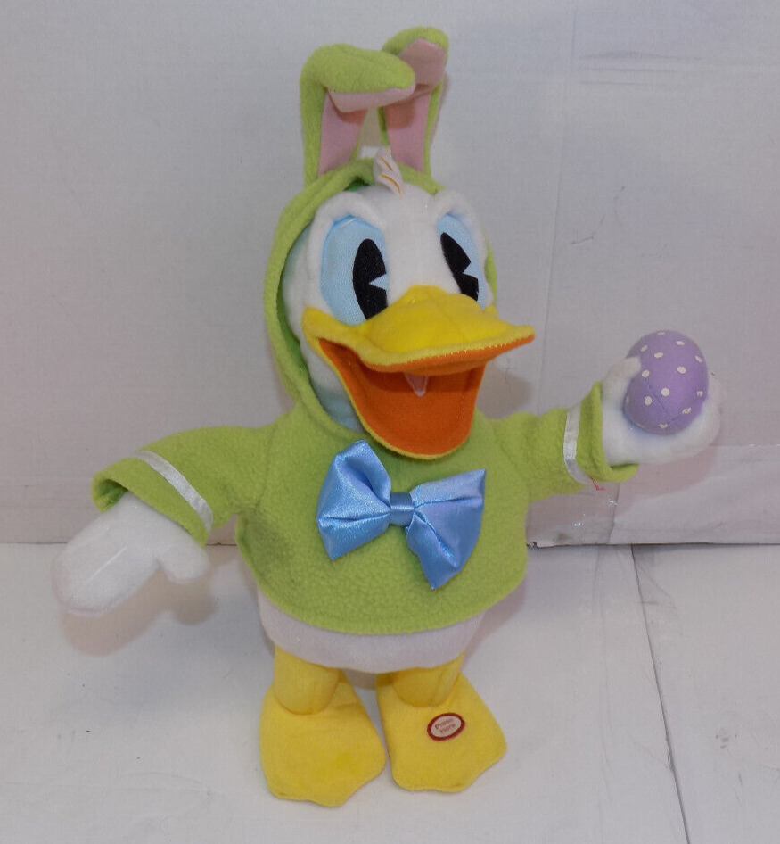 Disney Hallmark Donald Duck "Put Me Down" Animated Easter Bunny Plush