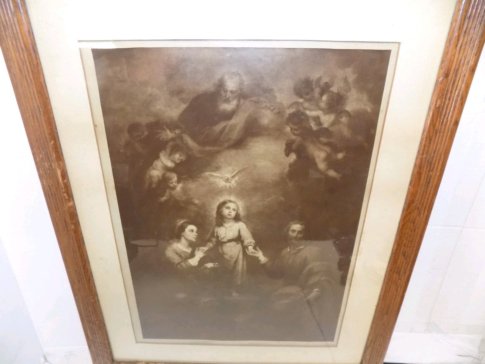 Vintage The Holy Family Print Jesus Mary Joseph Print Framed